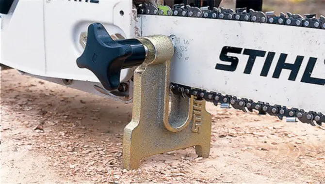 Place Chainsaw Side Plate In Vise