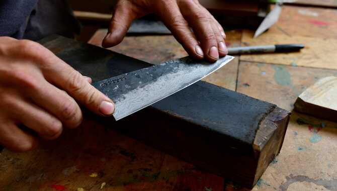 Sharpening The Blade Using A Sharpening Stone Or Manual Tool