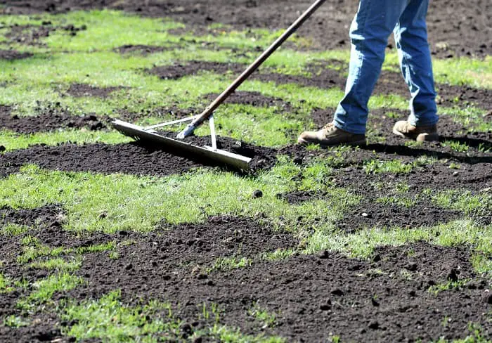 Spread A Layer Of Topsoil Over The Area Where The Old Grass Was.
