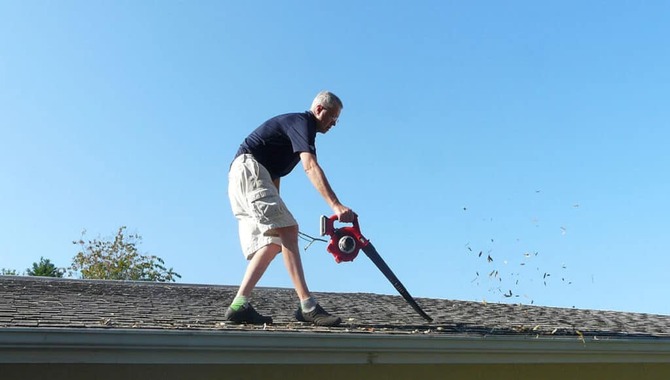 Using A Leaf Blower For Cleaning Gutters And Roofs