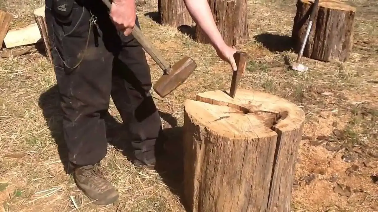 Use A Wedge And Hammer To Break The Trunk Open