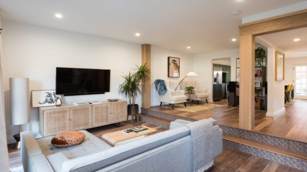 Sunken Living Room Step Down Floor Transition Completed Guide