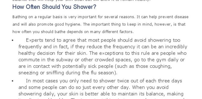 how often should you take showers