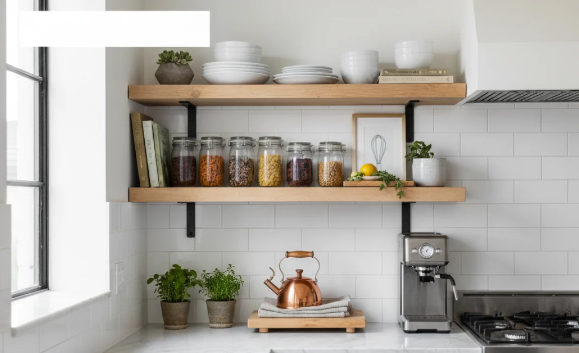 Decorating Floating Shelves in the Kitchen