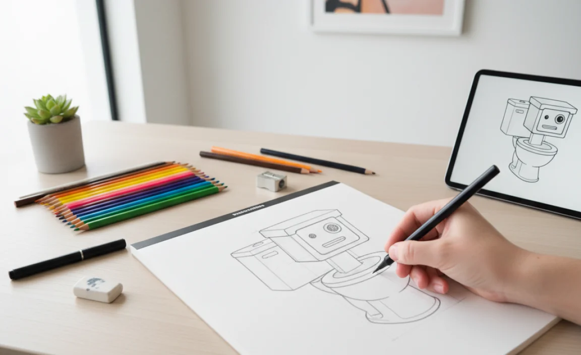 Drawing the Basic Shape of Skibidi Toilet