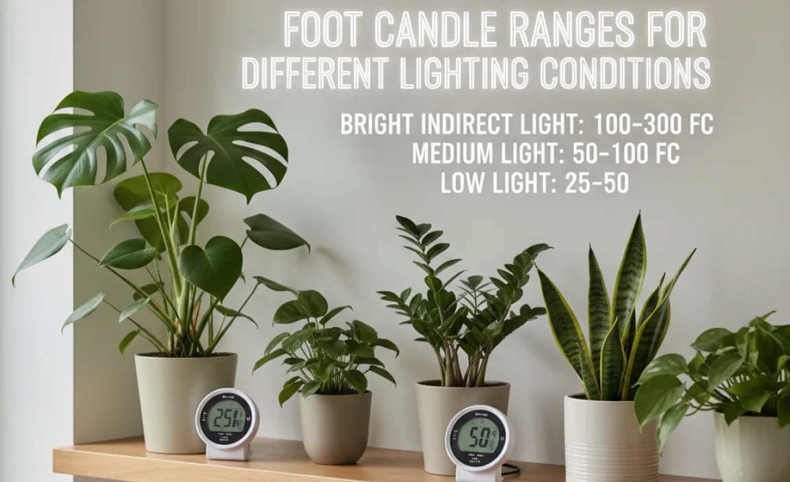 Foot Candle Ranges for Different Lighting Conditions