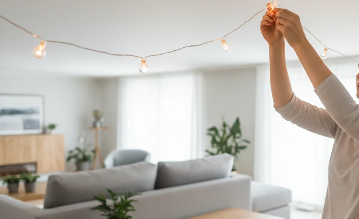 How To Hang String Lights From Ceiling Without Nails