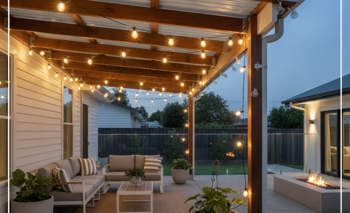How to Hang String Lights on Covered Patio Without Nails