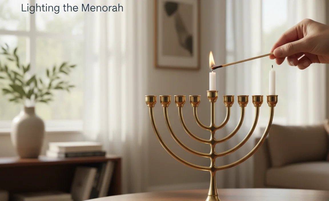 Lighting the Menorah