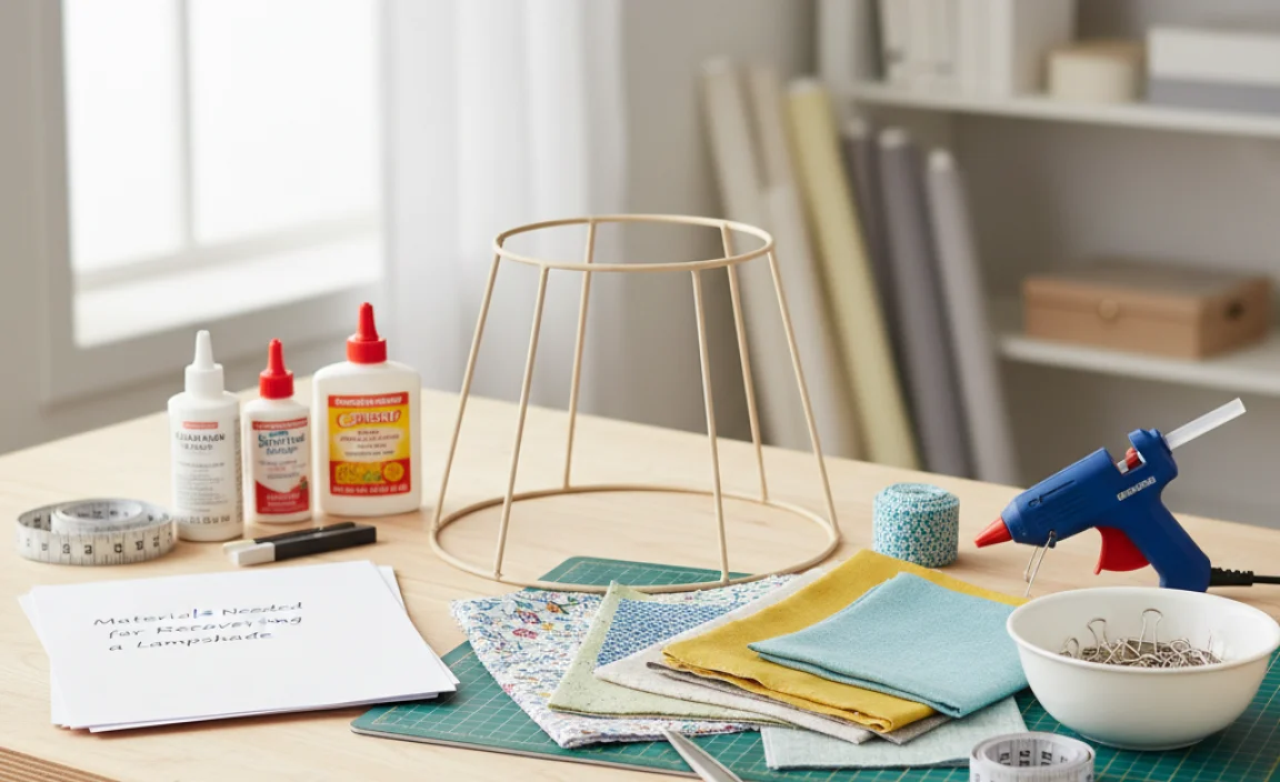 Materials Needed for Recovering a Lampshade