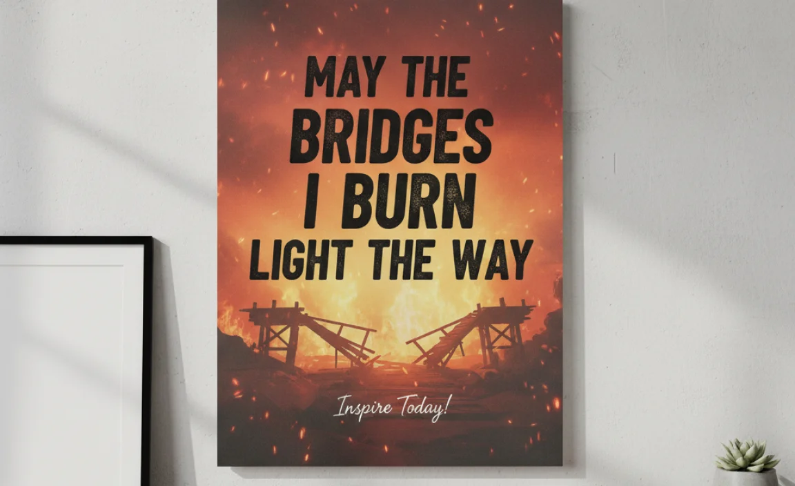 May The Bridges I Burn Light The Way Poster Inspiration