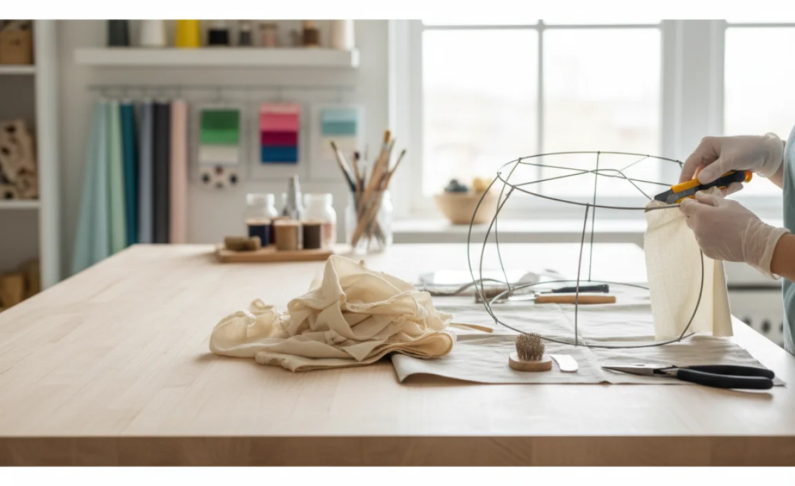 Preparing the Lampshade