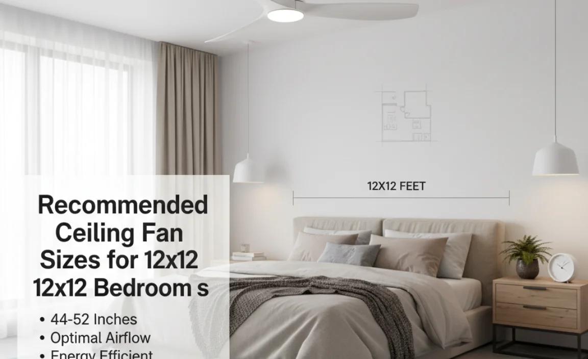 Recommended Ceiling Fan Sizes for 12&#215;12 Bedrooms