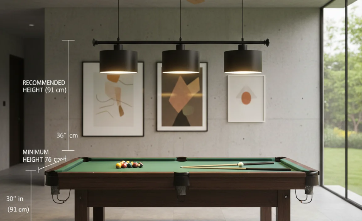 Recommended Height for Pool Table Lights