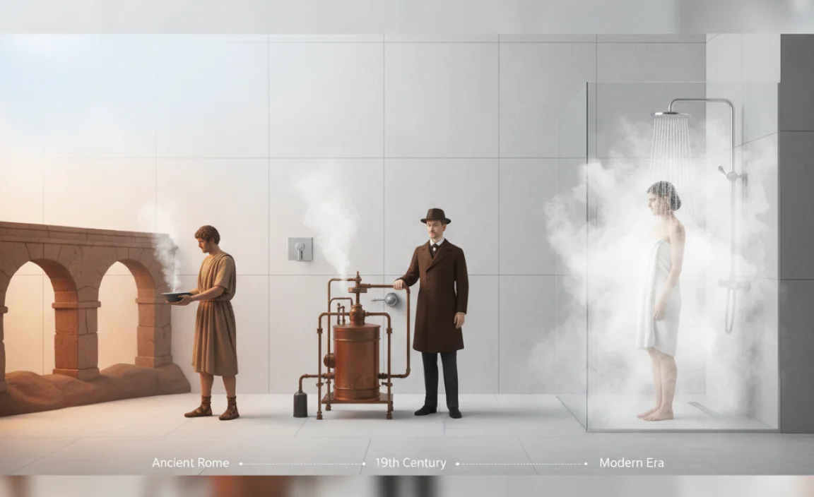 When Did Hot Showers Become Common In Households?