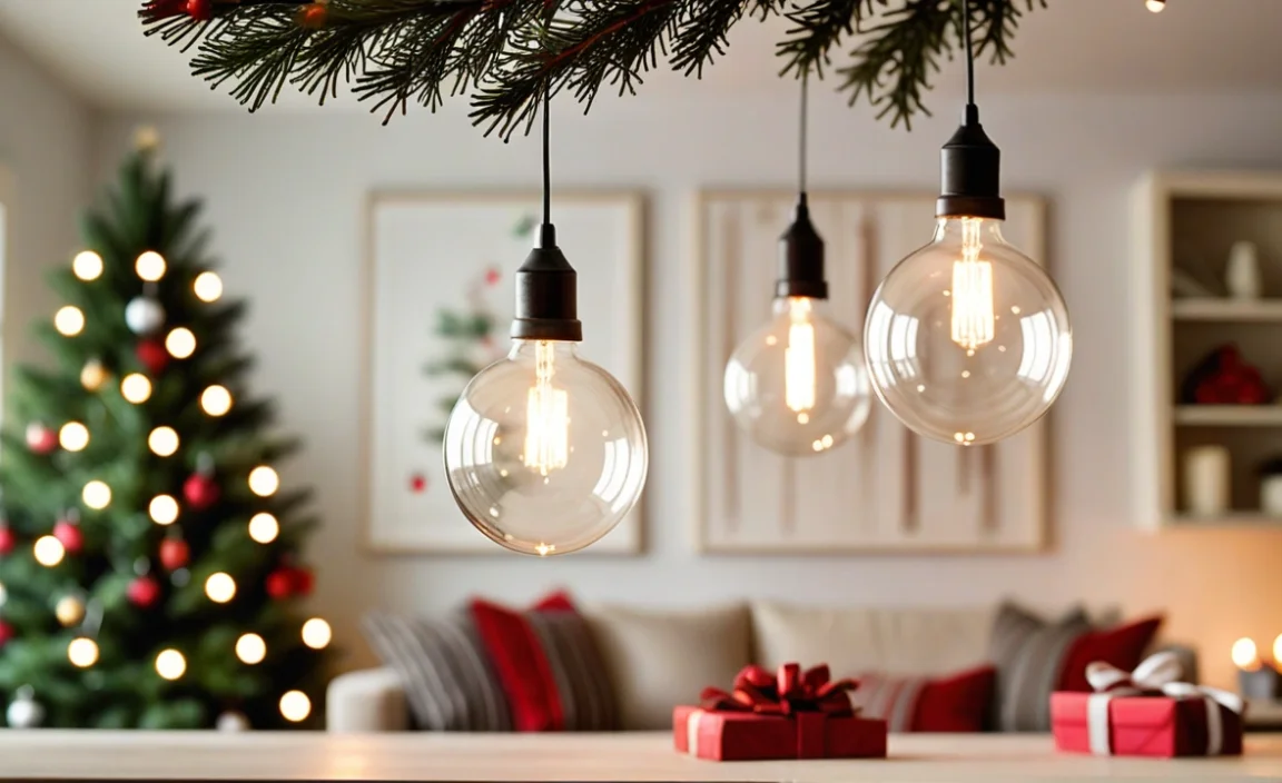 DIY Christmas Decor for Pendant Lights
