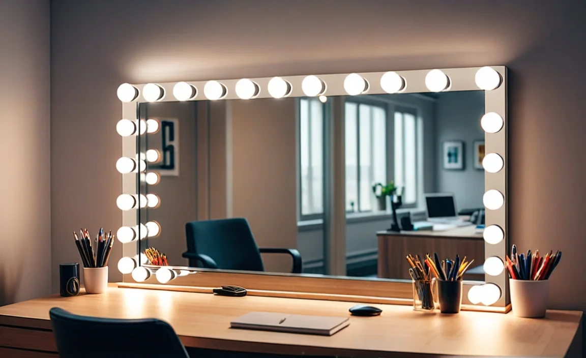 Illuminate Your Space: Mirror With Lights For Desk
