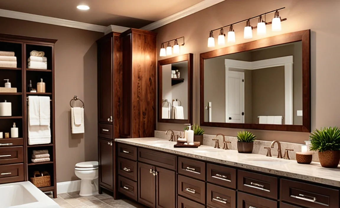 Lighting Considerations for Brown Cabinet Bathrooms