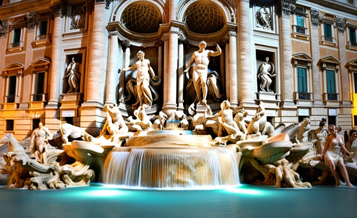 Lighting Features of the Trevi Fountain