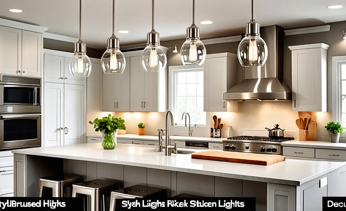 Stylish Brushed Nickel Pendant Lights For Kitchen Island