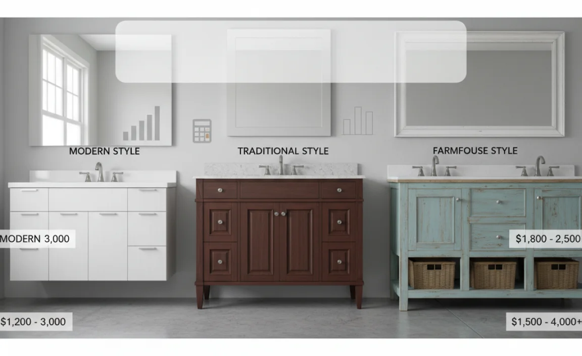 Average Costs for Different Styles of Bathroom Cabinets