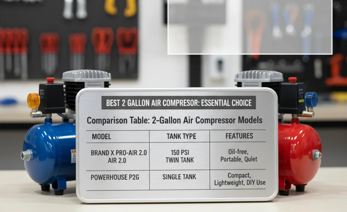 Comparison Table: 2-Gallon Air Compressor Models