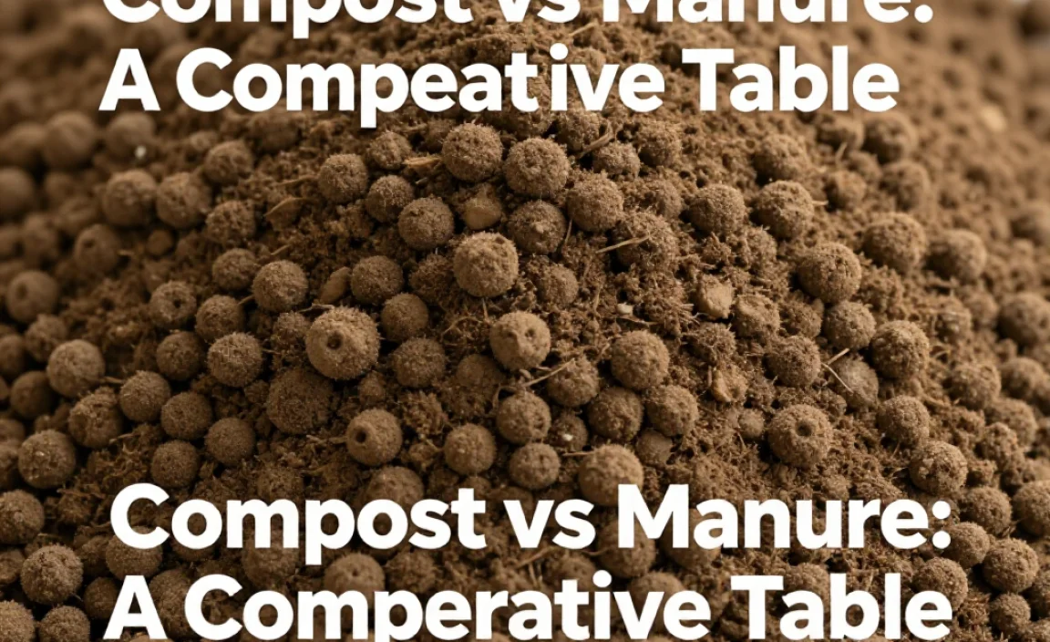 Compost vs Manure: A Comparative Table