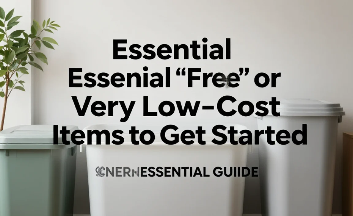 Essential &ldquo;Free&rdquo; or Very Low-Cost Items to Get Started