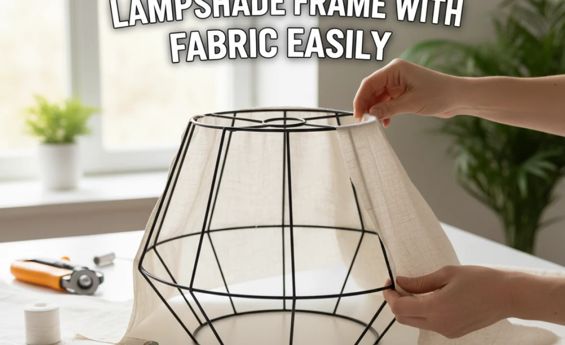 How To Cover A Wire Lampshade Frame With Fabric Easily
