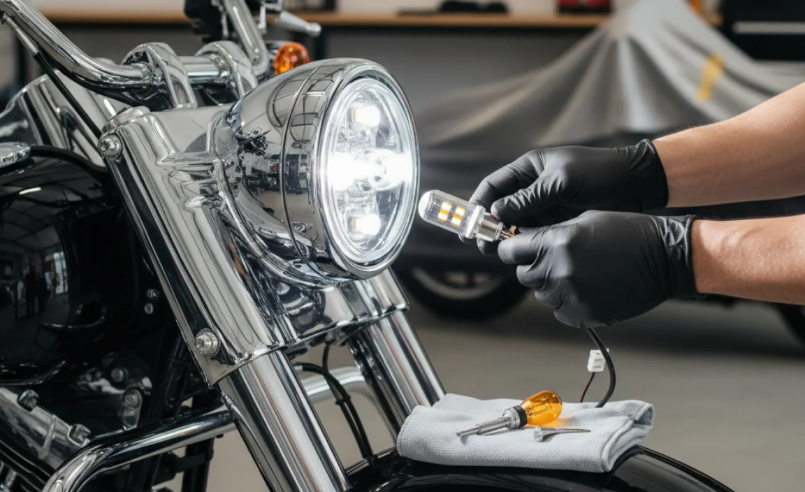 Installation Process for LED Turn Signal Bulbs on Harley