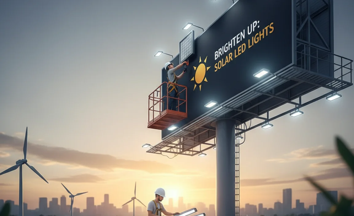 Installation Process for Solar LED Lights on Billboards