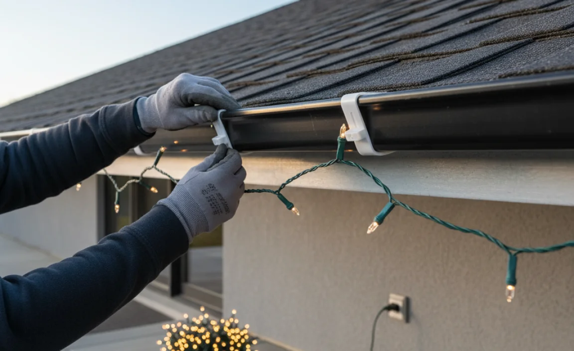 Installing Magnetic Clips for Christmas Lights