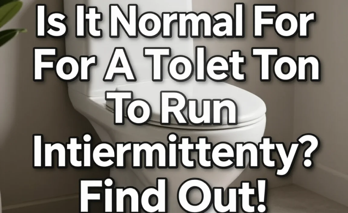 Is It Normal For A Toilet To Run Intermittently? Find Out!