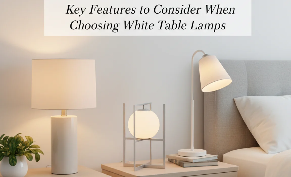 Key Features to Consider When Choosing White Table Lamps