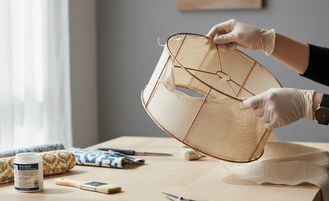 Preparing the Lampshade