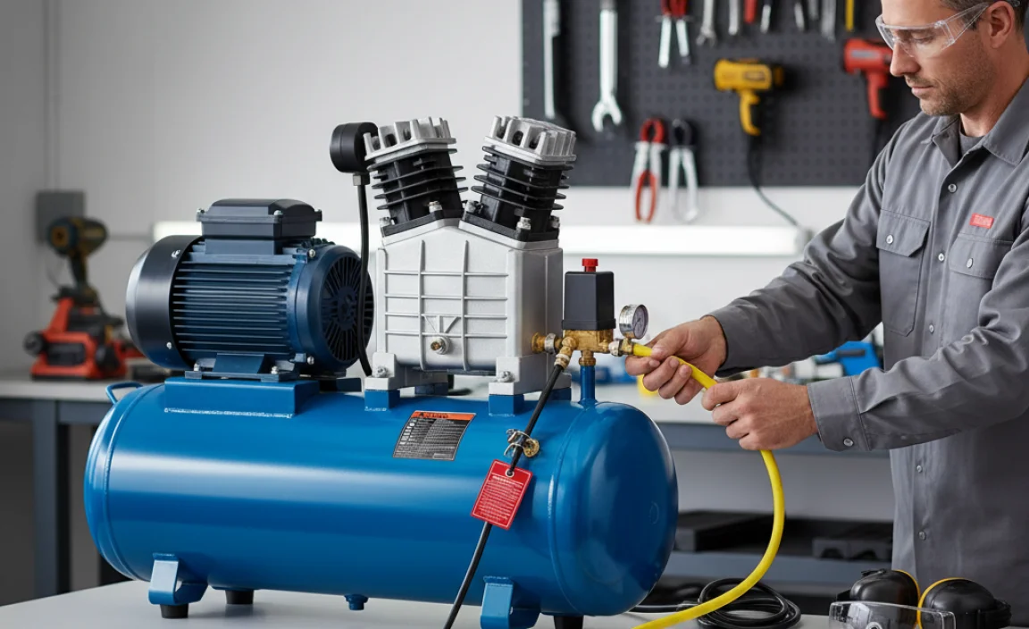 Setting Up and Using Your Two-Stage 8-Gallon Air Compressor Safely