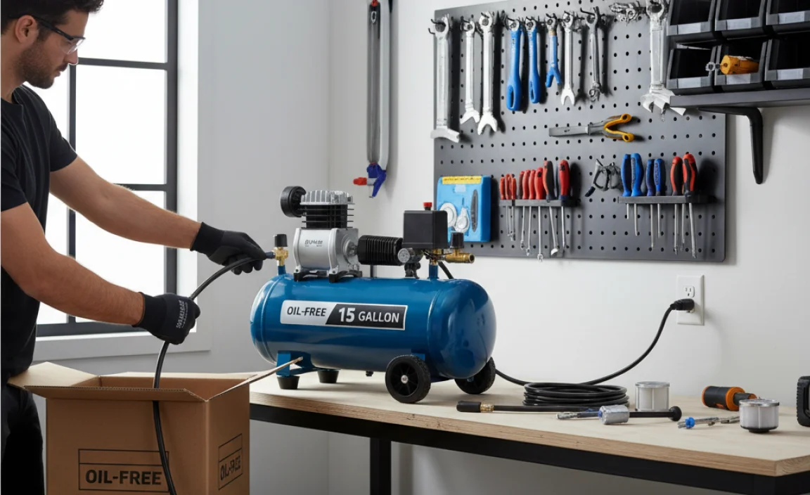 Setting Up Your New Oil-Free 15 Gallon Compressor