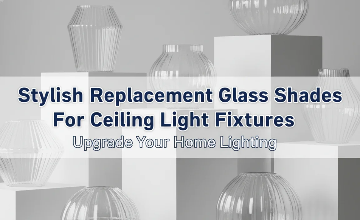 Stylish Replacement Glass Shades For Ceiling Light Fixtures