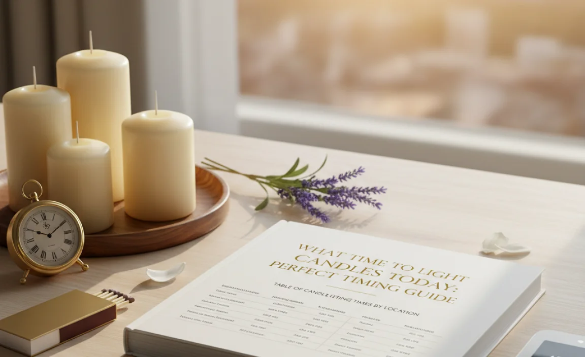 Table of Candle Lighting Times by Location