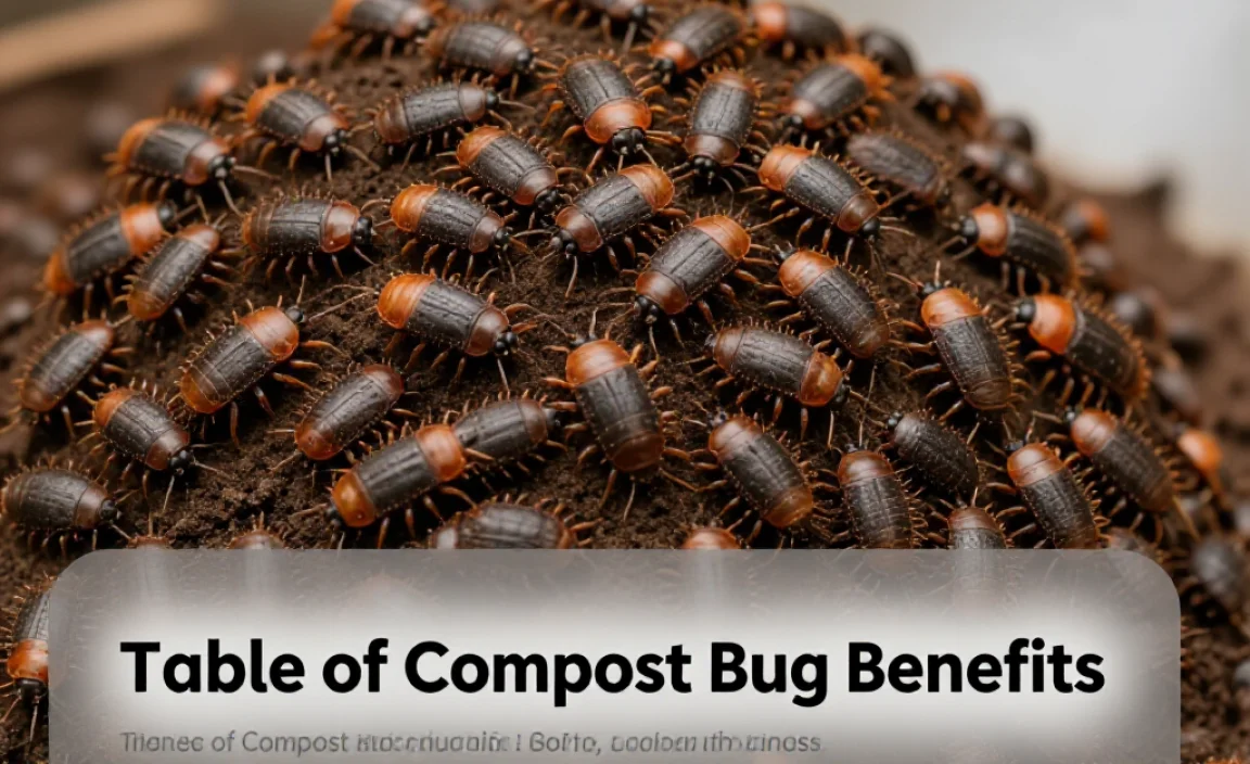 Table of Compost Bug Benefits