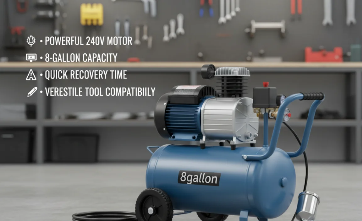 Top 240V 8-Gallon Air Compressor Features at a Glance