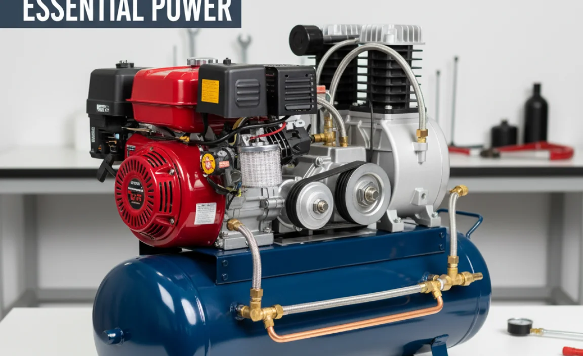 Top Gas Powered 17 Gallon Air Compressor Models (Under the Hood)