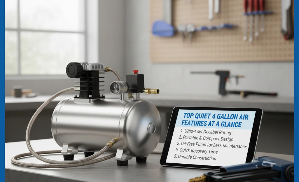 Top Quiet 4 Gallon Air Compressor Features at a Glance