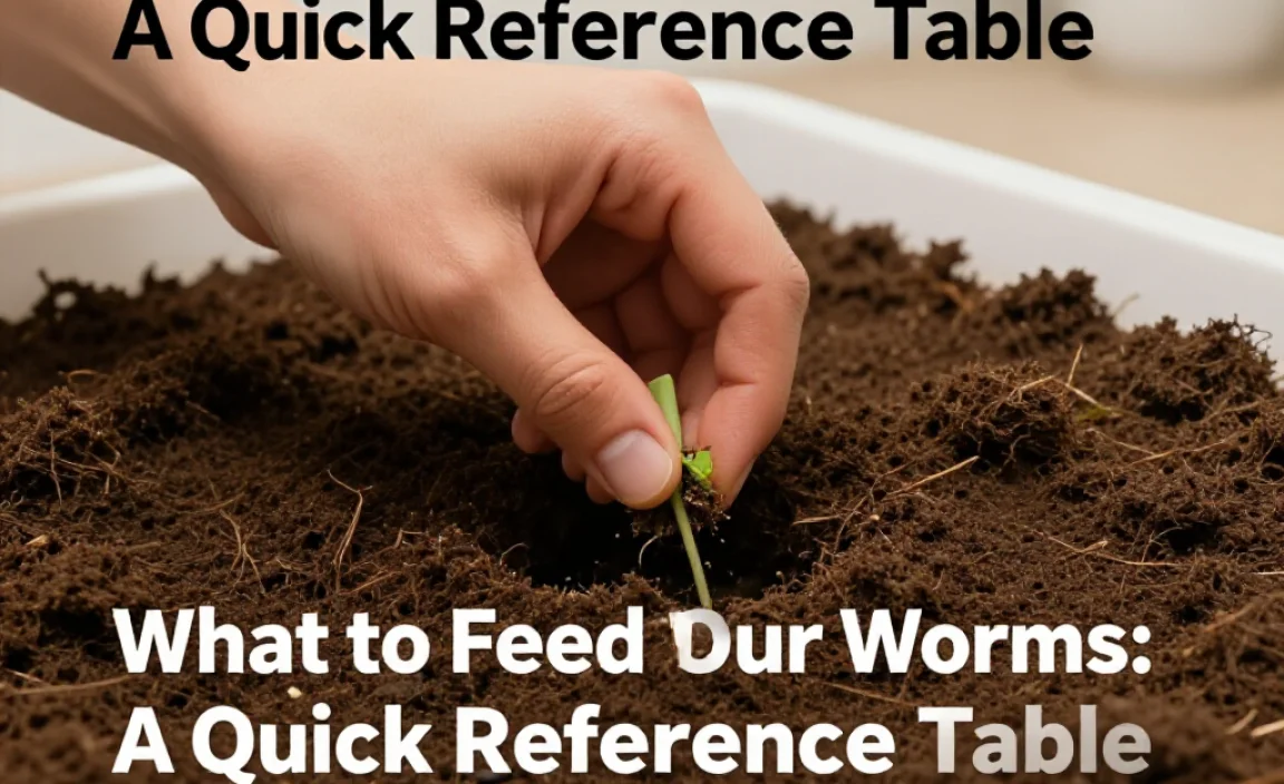 What to Feed Your Worms: A Quick Reference Table
