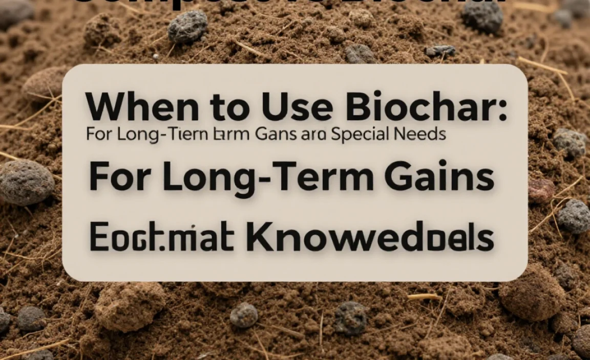 When to Use Biochar: For Long-Term Gains and Special Needs