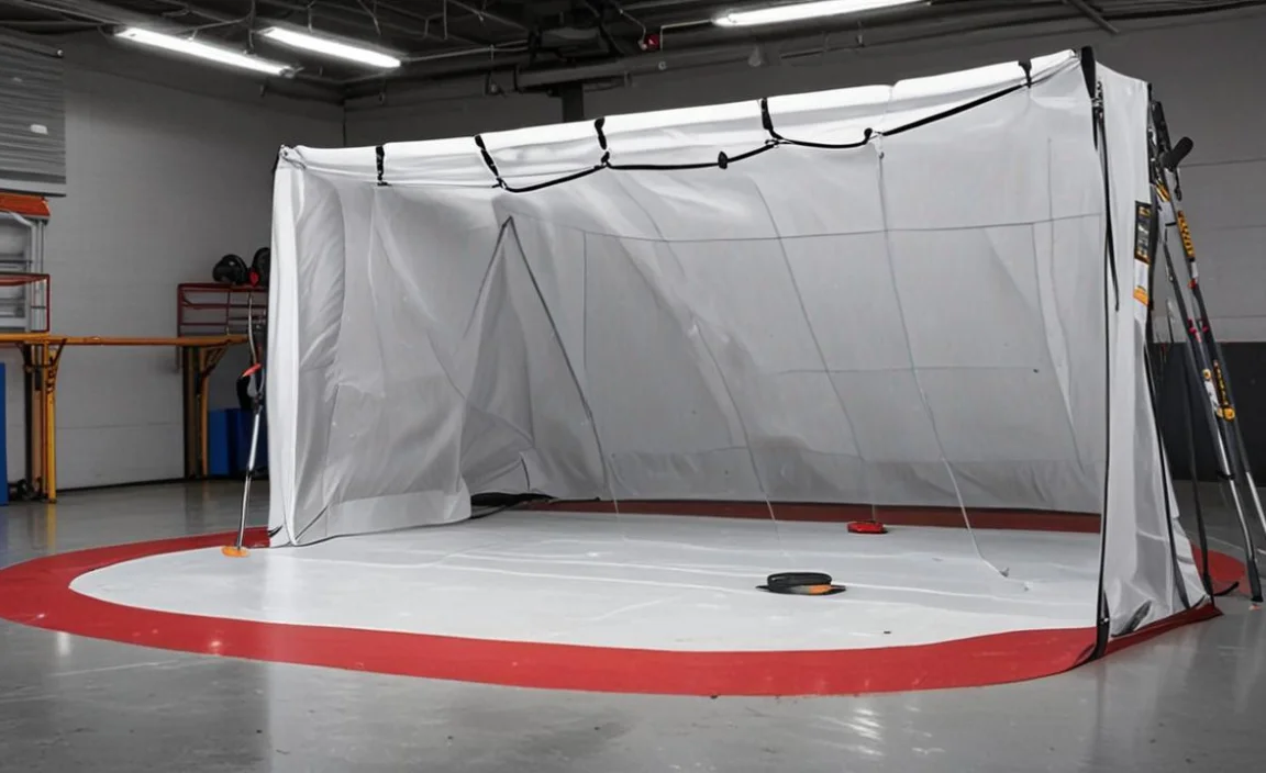 best hockey shooting tarp for garage