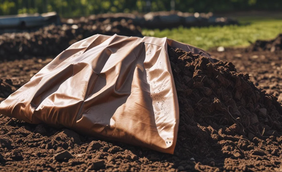 covering compost with tarp to control moisture