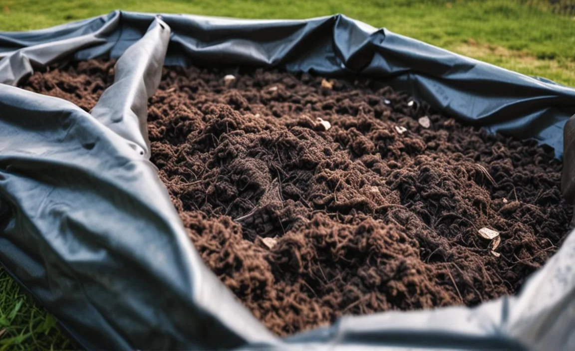 curing compost over winter in a tarp
