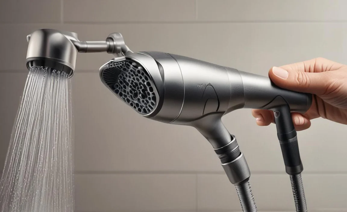 deep cleaning a handheld shower hose