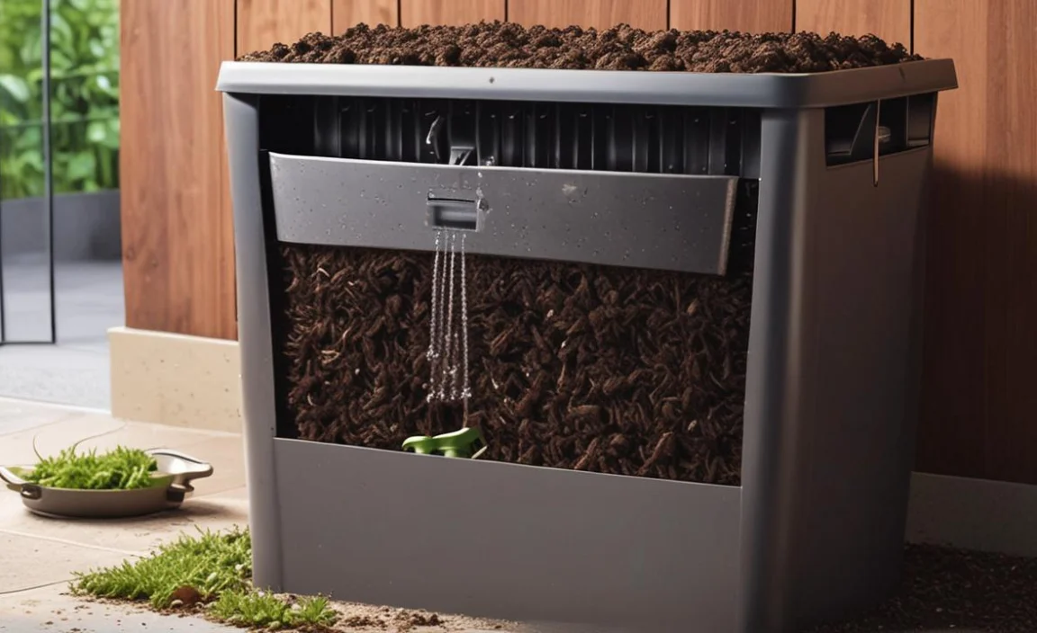 draining excess water from a closed compost bin